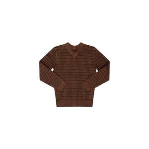 NEW KIPP boys grid sweater in chocolate